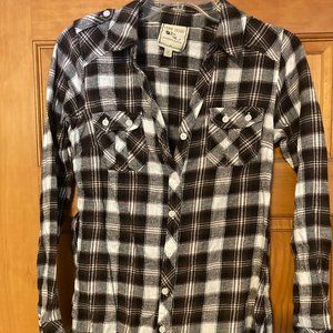 Pink Rose Flannel Shirt with Belt Size Medium